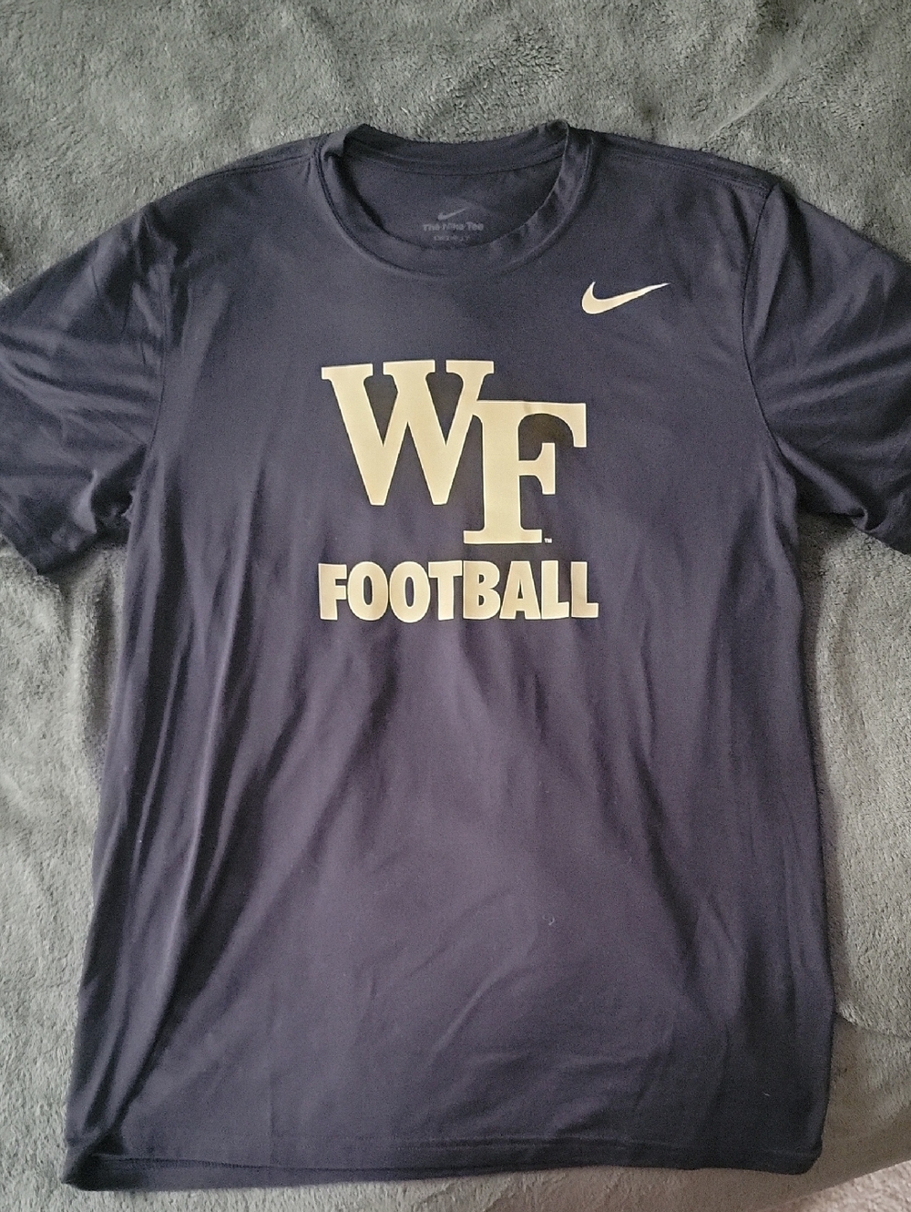 Nike Navy WF Football Tee with Cream Logo